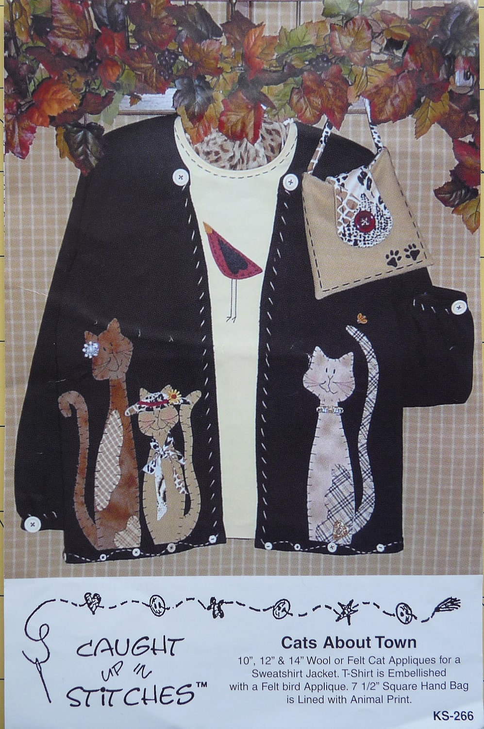 Pattern for Sweatshirt Jacket Applique for TShirt Hand Bag