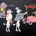 Vintage Poodle Couple in France - 1950s Eugene Lenoir- 4 Trays