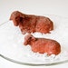 Reserved For Angela - Do Not Buy - Red Clay Sheep - Mom Lamb and Baby - Handmade
