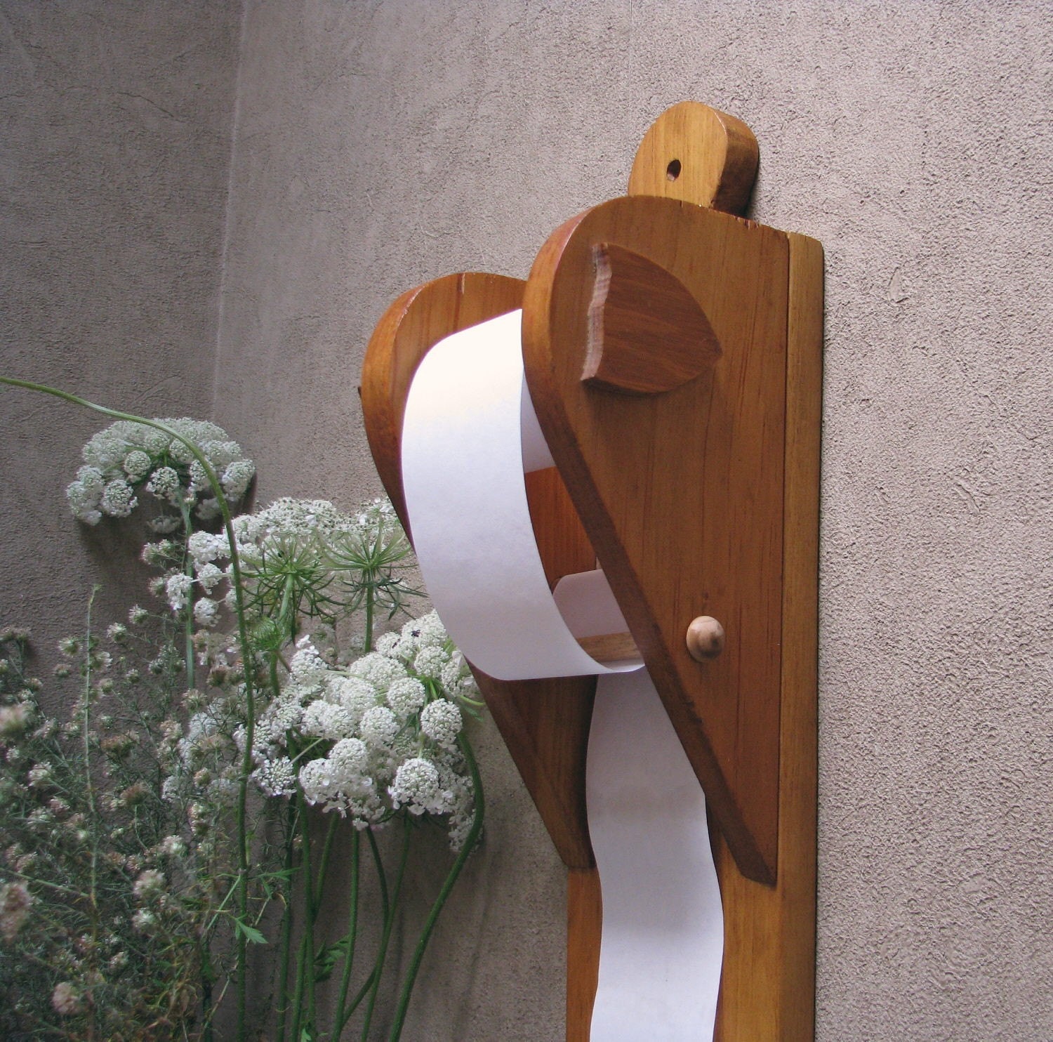 Cute Wood Message Holder Paper Dispenser