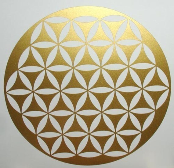 Flower of life sacred geometry gold vinyl decal