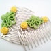 Lime Green Lemon Yellow Octopus Hair Combs Cephalopod Ocean Sea Shabby Chic Trend