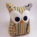 One-of-a-kind patched Owl Bookend READY TO SHIP
