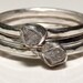 Custom sterling silver and rough diamond stacking rings