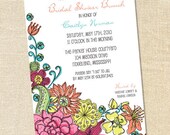 Sweet Wishes Funky Floral Bridal Shower or Graduation Invitations - PRINTED - Digital File Also Available Il_170x135