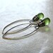 Earrings Olive Glass Tear Drops Sterling Silver Spring Fashion