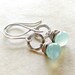 Blue Chalcedony Earrings Fused Fine Silver