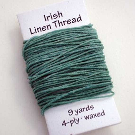 Waxed Irish Linen Thread Aqua 9 yards