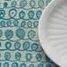 twist - screenprinted fabric in seafoam turquoise on oatmeal