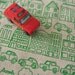 town - screenprinted fabric