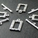 CLEARANCE Toggle Clasp 4 Antique Silver Rectangle Square Victorian 22mm x 13mm NF (1014cla22s1)os