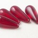 CLEARANCE Preciosa Czech 4 Glass Bead Tear Drop Ruby Red 20mm x 9.5mm (1011gla20-04)os