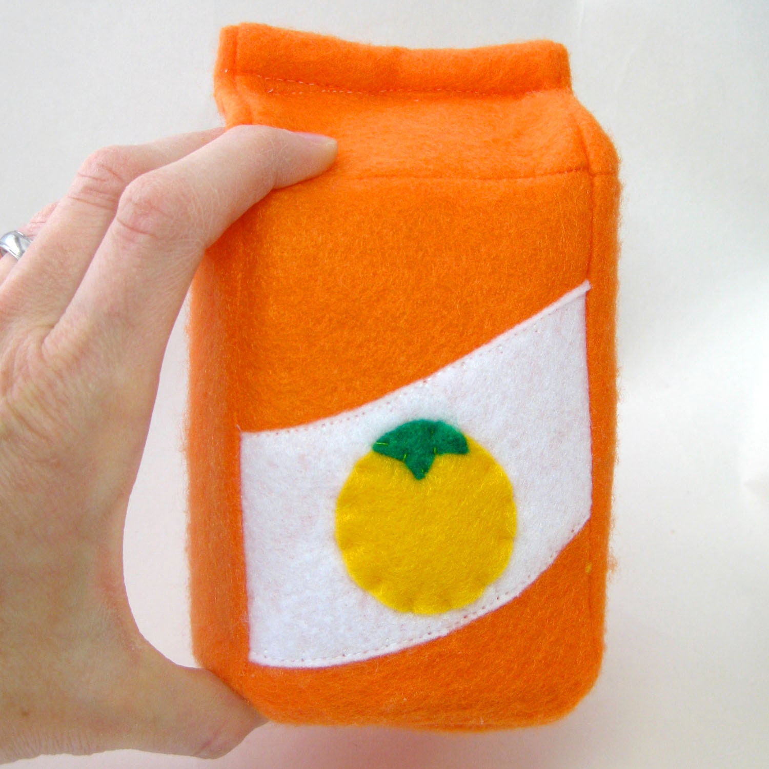 Felt Food Toy Orange Juice Carton