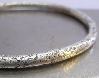 Chunky Wabi Sabi.....Sterling Silver Bangle Bracelet