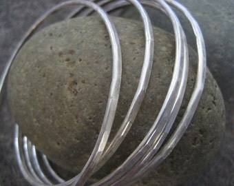 Essential Silver Bangle........Hammered Sterling Silver Bracelet