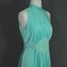 1970s Seafoam Green Grecian Style Formal Dress with Cape by Sylvia Ann