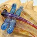 GLASS Dragonfly Leaf Pendant Dichroic Wings Lampwork Borosilicate Focal Bead Sun Catcher Totem (made to order)