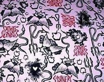 Pink Sinner Saints Diy Goth Punk Thermal Knit Fabric