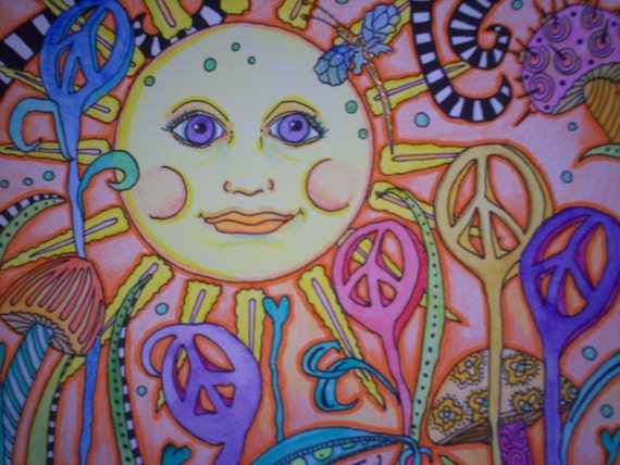 Morning Peace Singleton Hippie Art the Original