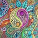 The Color of Drums, Singleton Art, Hippie Art, yen yang, yin yang, peace sign, fractal art, zentangle style, hippie decor, vibrant art,