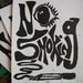 No Smoking, Original linocut print, hand pulled print, smoking sign, cigarette art, smokers sign, smoking art, trippy art, singleton art