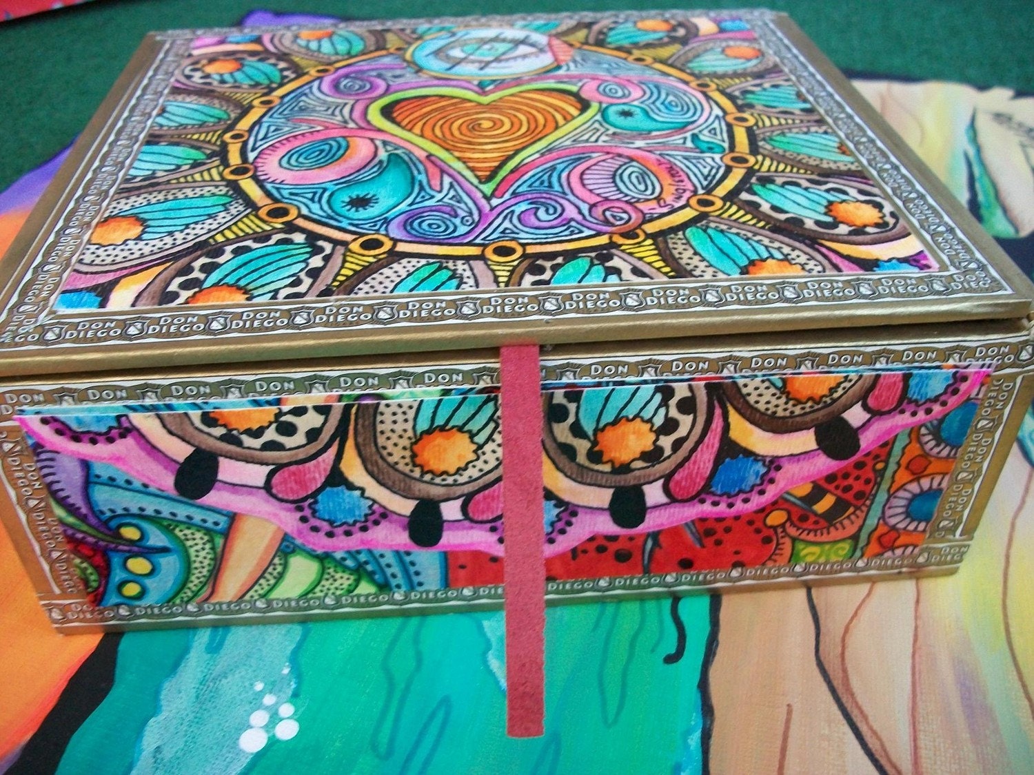 Eye Candy Singleton Hippie Art Cigar Box by justgivemepeace