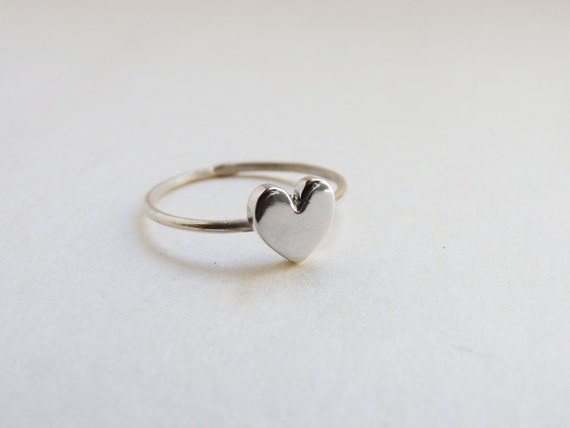 Custom Initial Sweetheart Rings Stack Rings Silver Rings