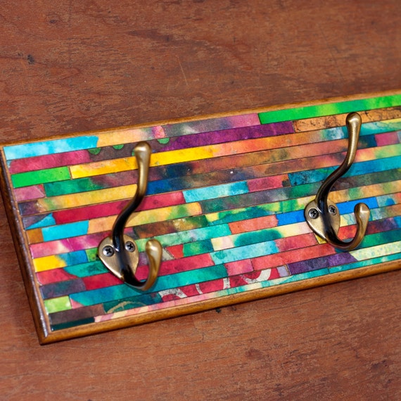 Striped Wall Coat Rack Handmade Paper