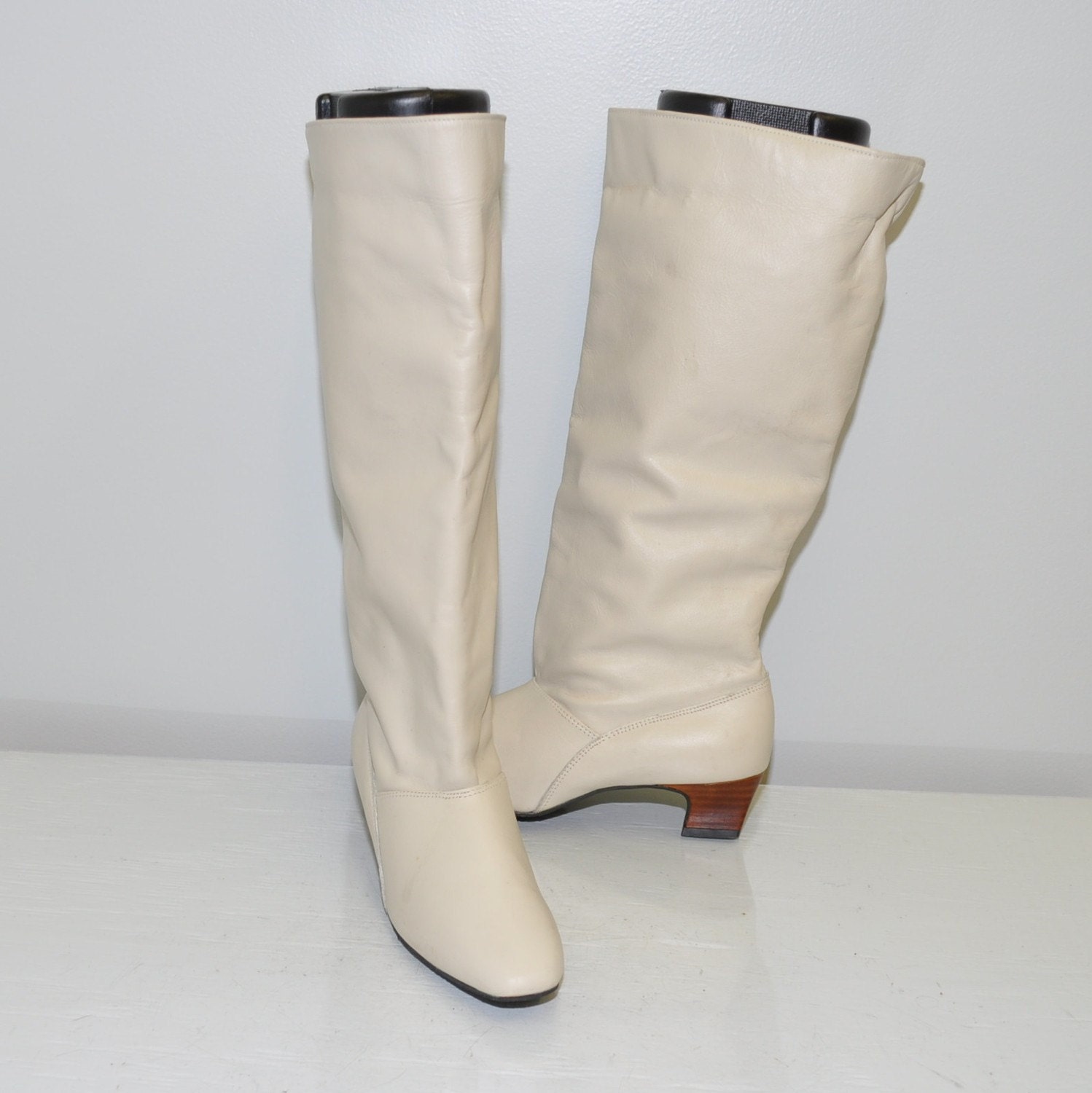 combat boots ivory
