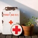 Classic Red Cross Wall Hanging in Hoop - Red 4" hoop
