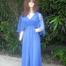 Vintage 1960s/70s Marine Blue Chiffon and Lace Gown