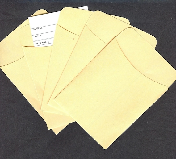 Items similar to 5 Manila Colored Library Envelopes on Etsy