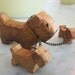 Old Hand Carved Wooden Mini Doggie and Puppys on Chain