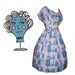 Vintage 50s novelty print French sewing fashion theme day dress L XL