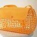 Vintage 1970's MOD Yellow orange plastic cage purse travel diaper pet tote bag RARE