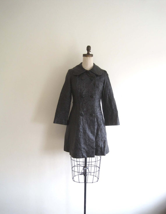 vintage 1960s jacket / 60s coat VINYL TRASH BAG
