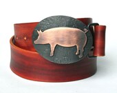 Wilbur Copper Pig Belt Buckle
