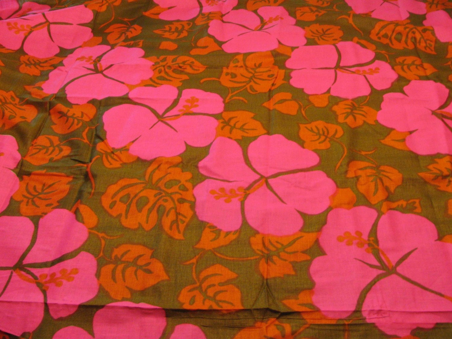 Vintage Fabric Hawaiian Flower Print by thesassysparrow on Etsy