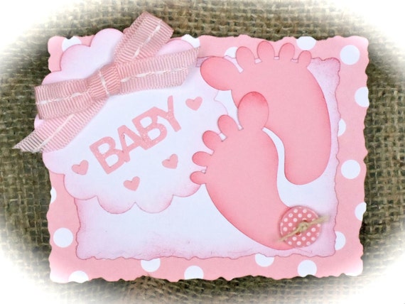 Baby Feet Paper Pieced Scrapbooking Card by EileensDigiDelights