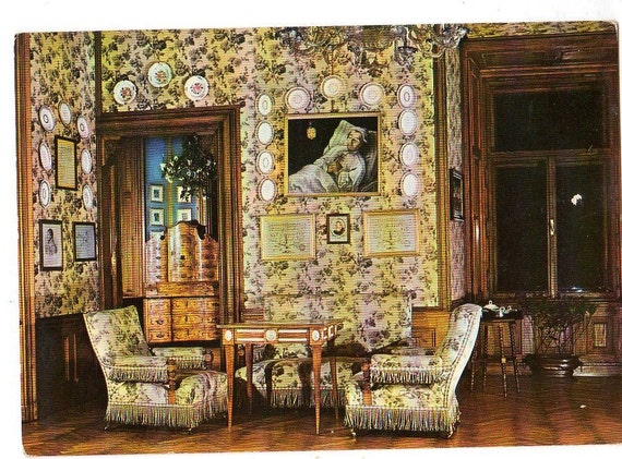 Konopiste Castle interior vintage postcard