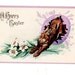 Easter Vintage Postcard with Bunny, Lilies and Egg