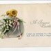 Easter chick on top of big aqua egg vintage Easter postcard
