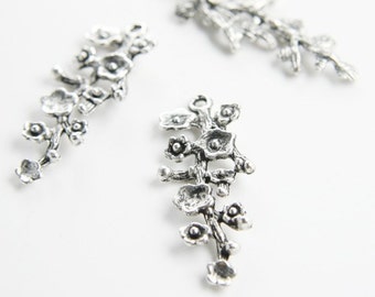 8pcs Oxidized Silver Tone Base Metal Charms-Flower 42x17mm (12975Y-C-93)