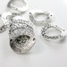 10pcs Oxidized Silver Tone Base Metal Links-Textured/Patterned Oval 25x21mm (10445Y-G-127A)