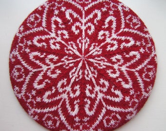 Nordic Winter Tam. Intricate beautiful beret. PDF knitting pattern