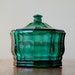 Vintage Green Glass Covered Dish