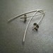 Sterling Silver Earrings - Grey Glass Disc Beads - Simple Modern Minimal Beaded Earrings