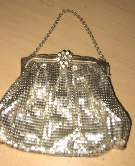 whiting and davis silver mesh bag