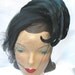 1940's Vintage Black Film Noir Hat with Feathers and Veil