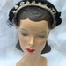 REDUCED 40's 50's Vintage Navy Blue Hat With Peek A Boo Flowers by Lynne Brooke